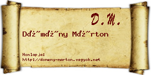 Dömény Márton névjegykártya