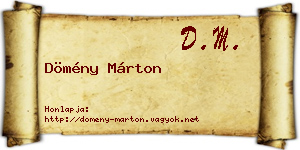 Dömény Márton névjegykártya